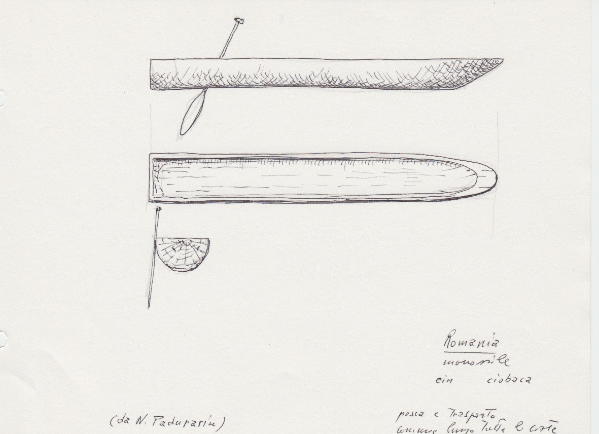 031 Romania - monossile cin ciobaca - pesca e trasporto comune lungo tutte le coste - da N. Padurariu